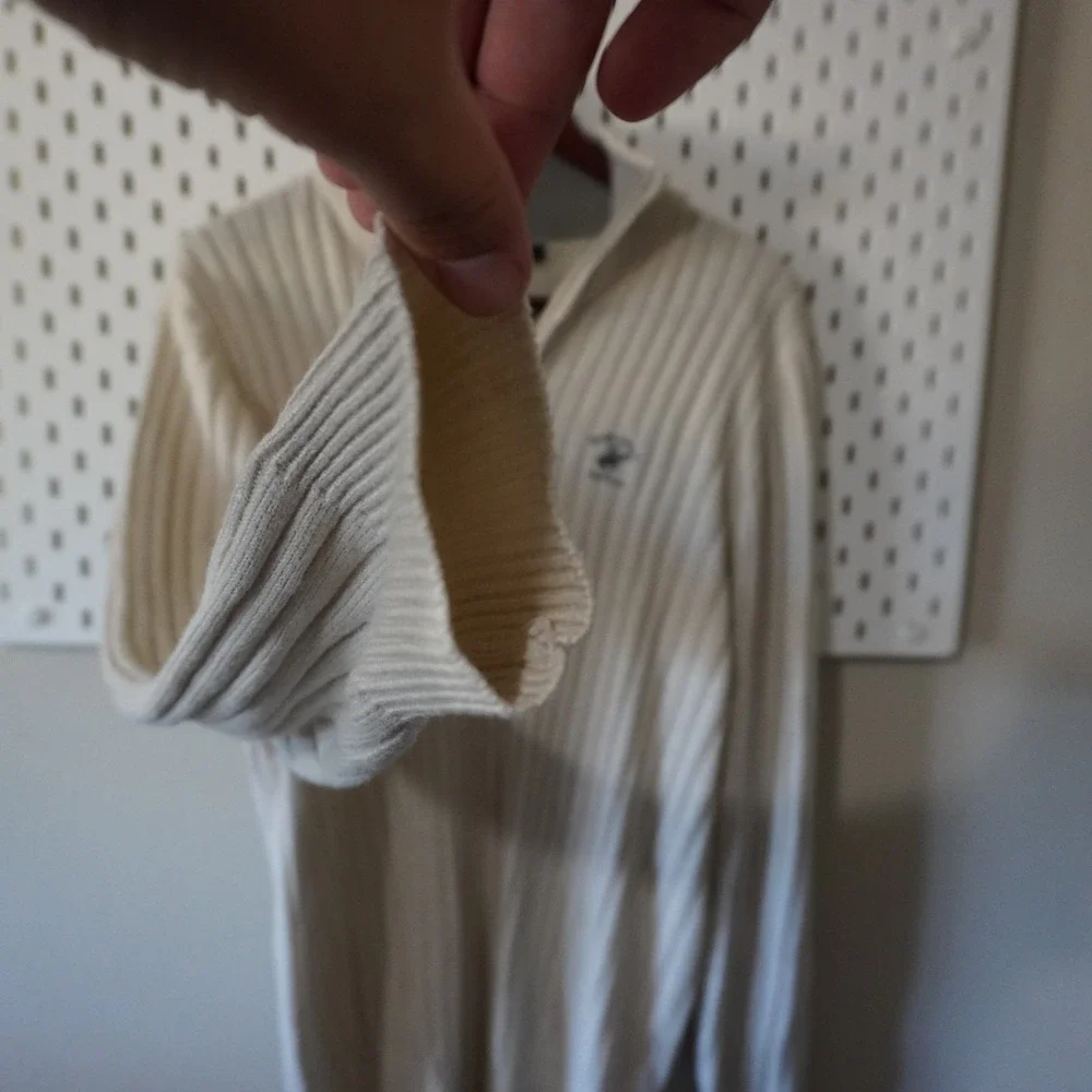 Beverly Hills Polo Club Sweater‎ cream tan Size L 1/4 zip